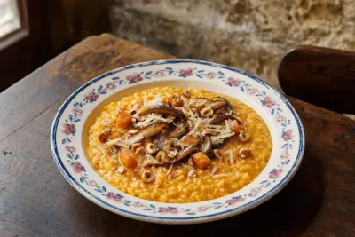 Risotto de potimarron aux shiitakés et noisettes, plat du coin bistro de Mamilig